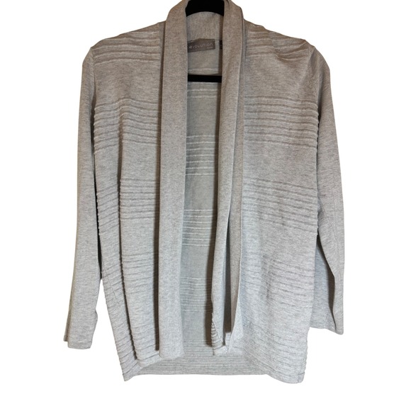 Evolution By Cyrus Sweaters - Evolution by Cyrus Ribbed Open Front Cardigan Sweater Gray –Size M